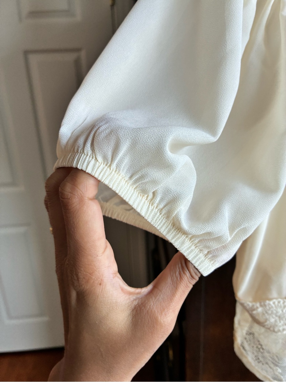 And Now This Cream Lace Layered Peasant Top Cottagecore Romantic L - Picture 5 of 7
